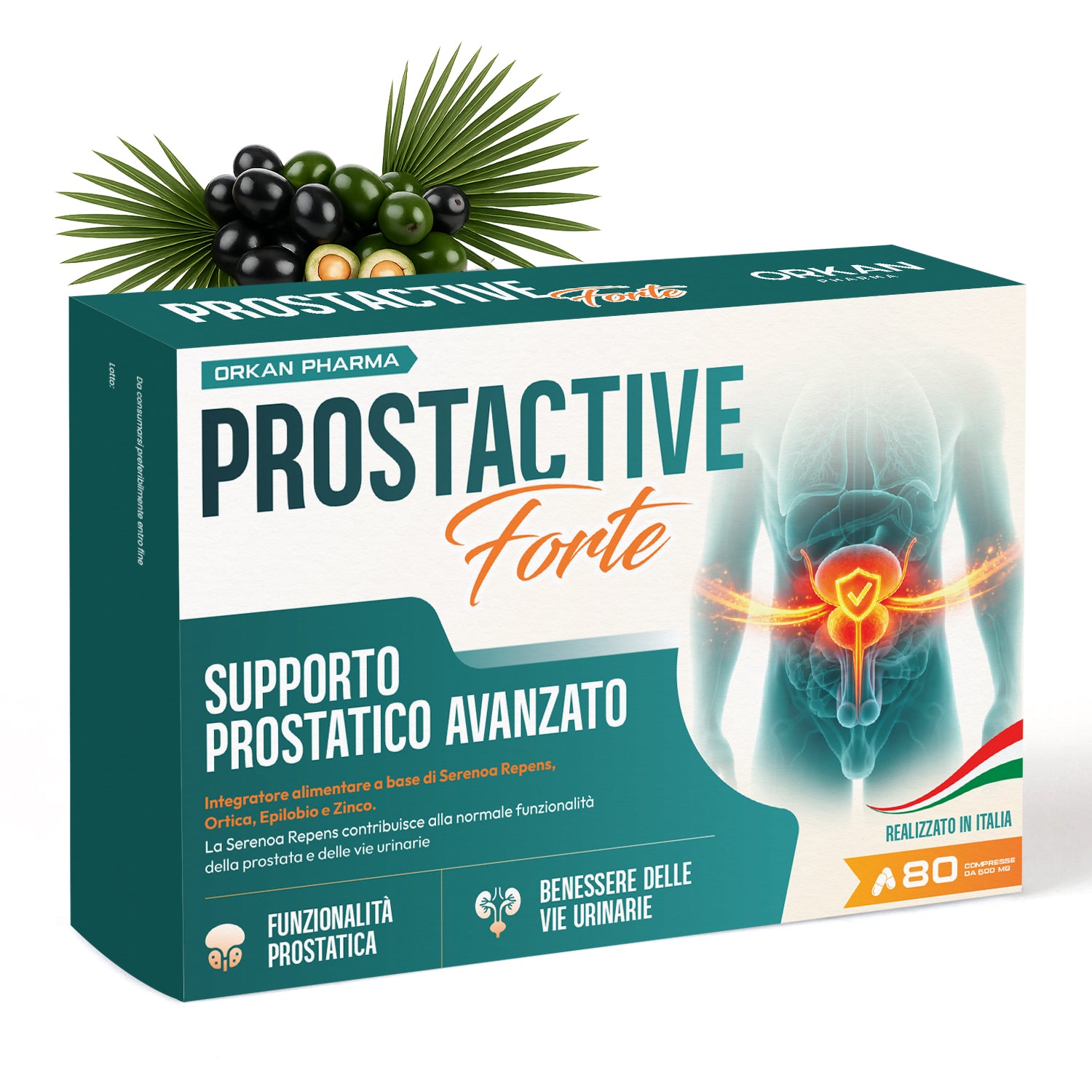 Serenoa Repens Prostata Integratore con Serenoa, Epilobio, Ortica e Zinco Uomo 80 CPR Made in Italy